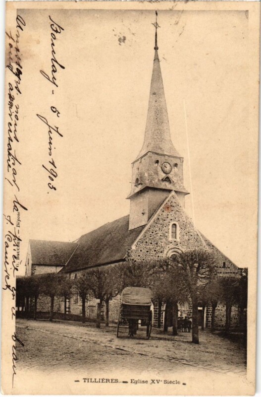 Carte postale ancienne Tillieres l'Eglise