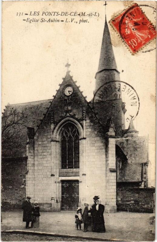 Carte postale ancienne Les Ponts-De-Ce Eglise Saint-Aubin