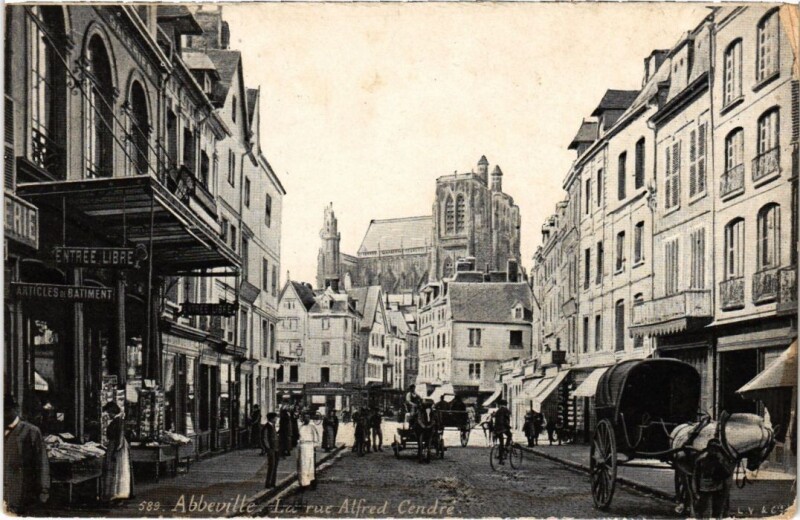 Carte postale ancienne Abbeville Rue Alfred Cendre à Abbeville