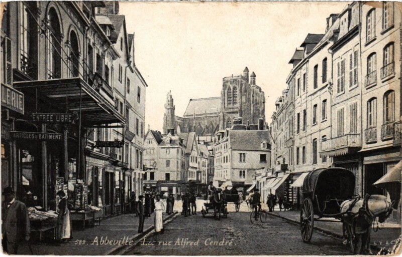 Carte postale ancienne Abbeville Rue Alfred Cendre à Abbeville