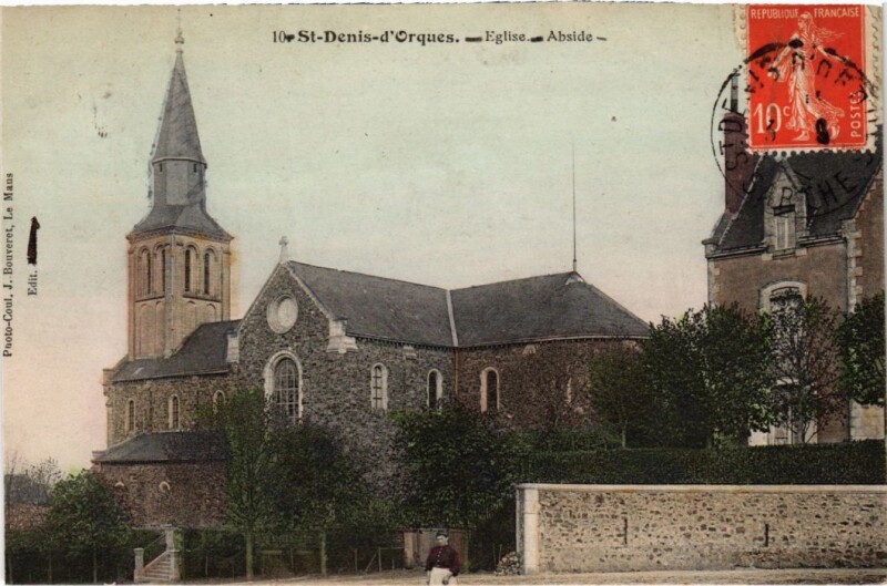 Carte postale ancienne Saint-Denis-D'Orques Abside de l'Eglise à Saint-Denis-d'Orques