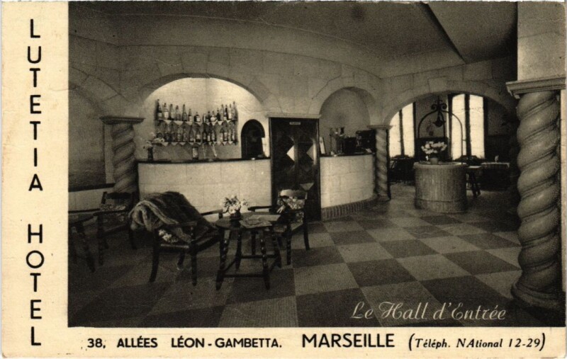 Carte postale ancienne Marseille 38, allees Leon Gambetta Lutetia Hotel à Marseille