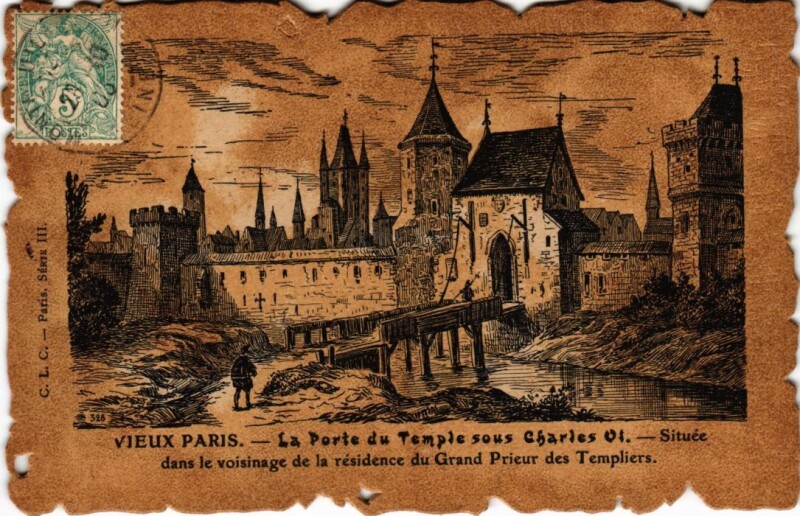 Carte postale ancienne Vieux Paris Porte du Temple