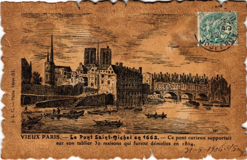 Carte postale ancienne Vieux Paris Pont Saint-Michel