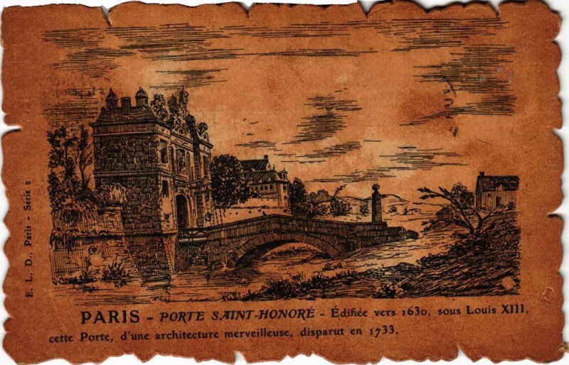 Carte postale ancienne Vieux Paris Porte Saint-honore
