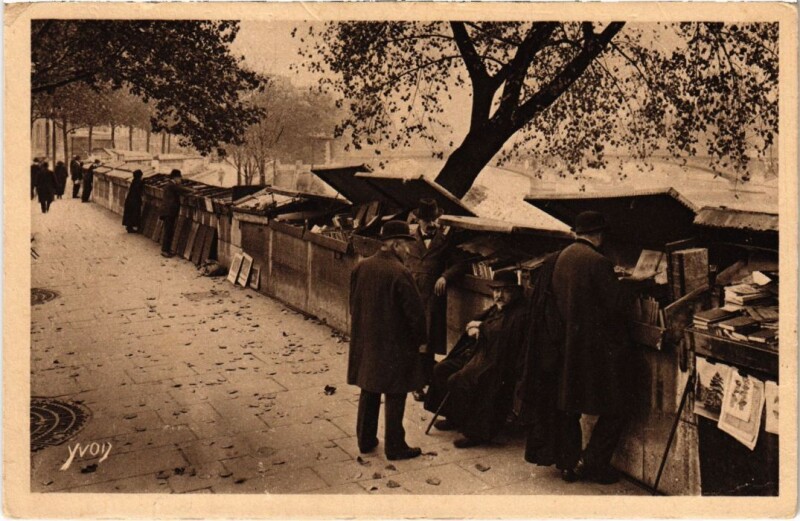 Carte postale ancienne Paris Petits Metiers les Bouquinistes à Paris 4e
