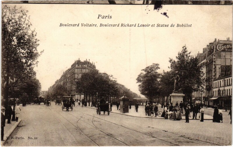 Carte postale ancienne Paris 11e Boulevard voltaire bd Richard-Lenoir à Paris 11e