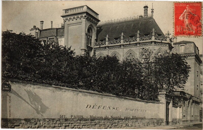 Carte postale ancienne Maison de Santé, rue Blomet à Paris 15e