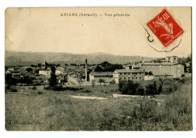 Carte postale ancienne Herault Aniane Vue générale à Aniane