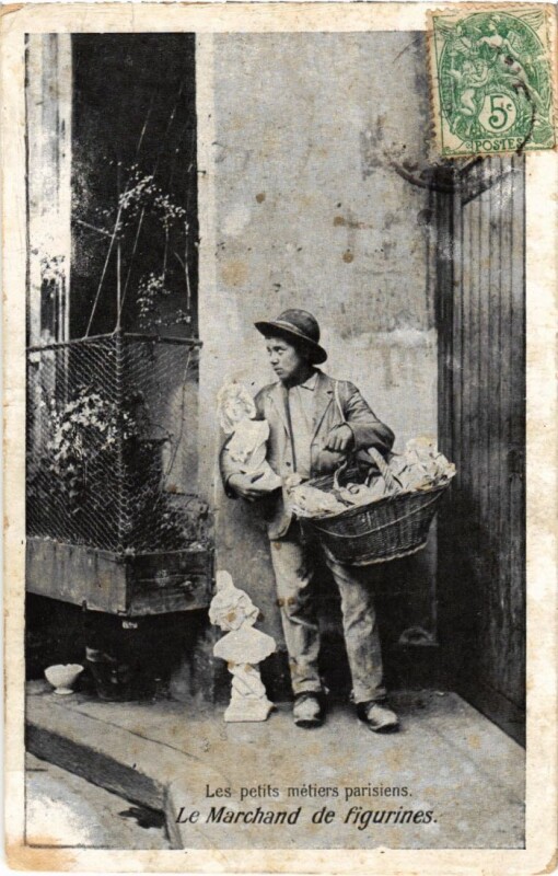 Carte postale ancienne Paris Petits Metiers Le Marchand de figurines