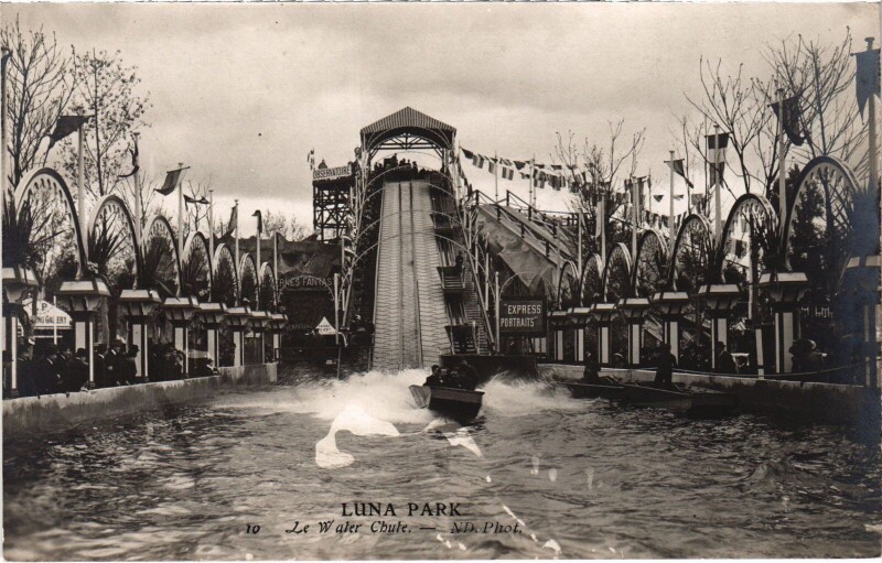 Carte postale ancienne Luna Park - Le Water Chute à Paris 17e