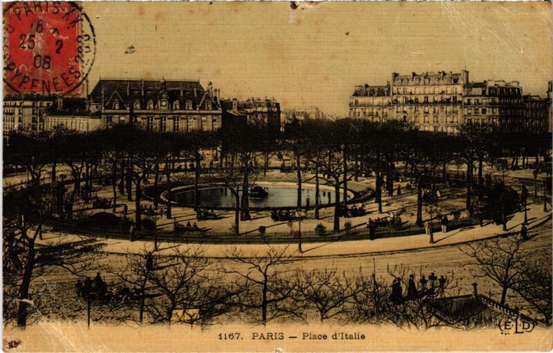 Carte postale ancienne Place d'Italie à Paris 13e
