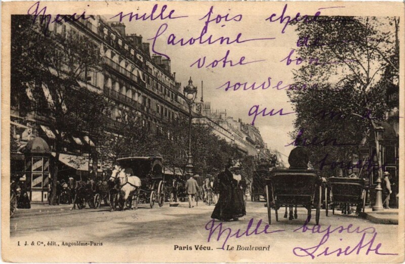 Carte postale ancienne Paris Vecu. Le Boulevard
