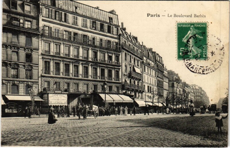 Carte postale ancienne Le Boulevard Barbès à Paris 18e