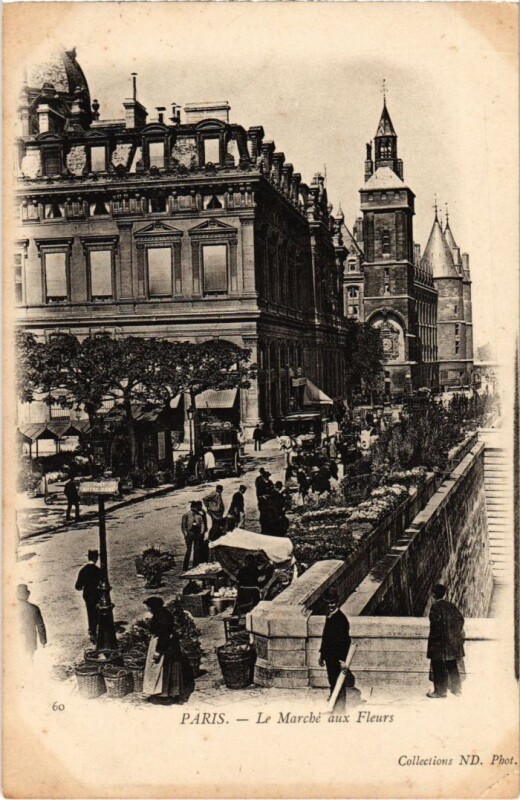Carte postale ancienne Paris Petits Metiers Marche aux Fleurs