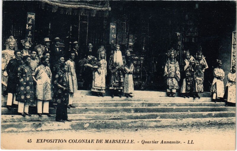 Carte postale ancienne Marseille Exposition Coloniale - Quartier Annamite à Marseille