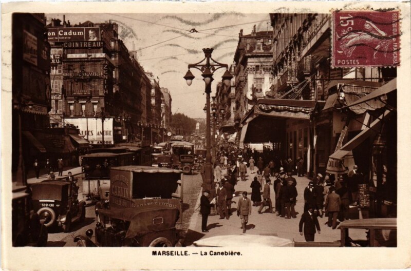 Carte postale ancienne Marseille La Cannebiere à Marseille