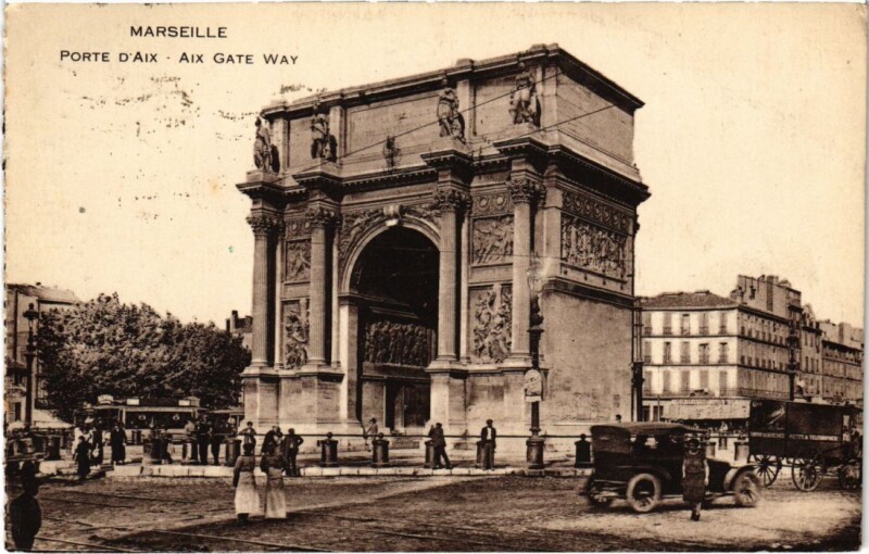 Carte postale ancienne Marseille Porte d'Aix à Marseille