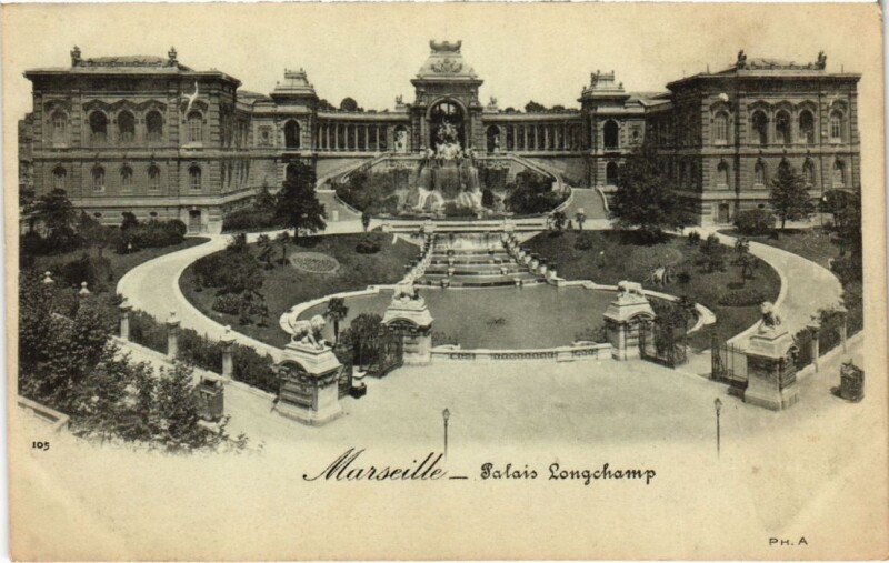 Carte postale ancienne Marseille Palais Longchamp à Marseille