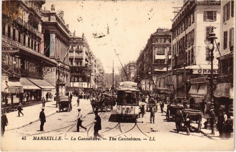 Carte postale ancienne Marseille La Cannebiere à Marseille