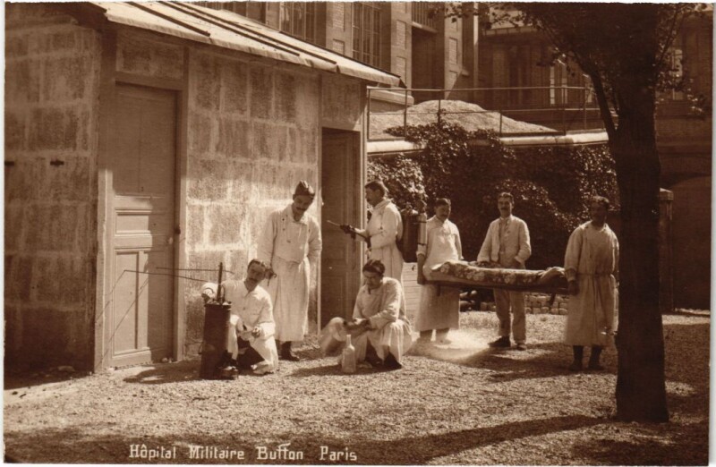 Carte postale ancienne Paris 5e Hopital Militaire Buffon carte photo à Paris 5e