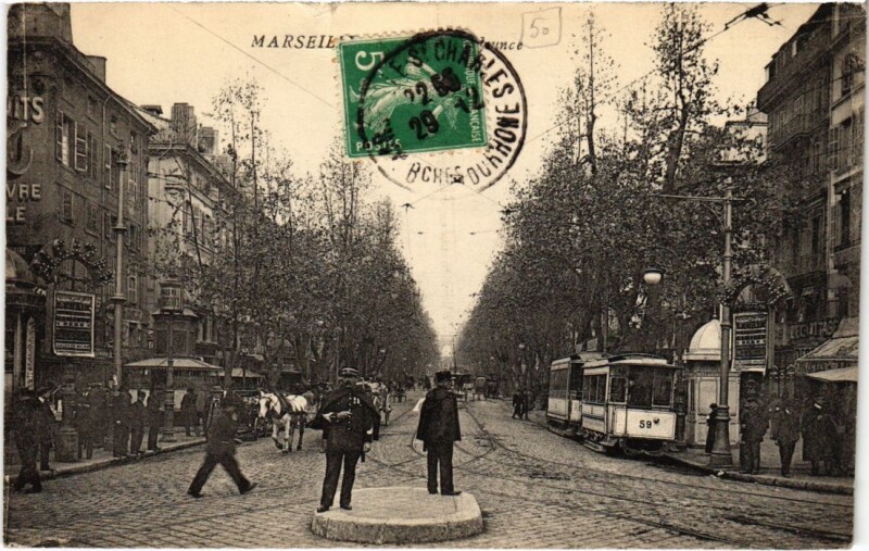 Carte postale ancienne Cours Belsunce à Marseille 1er Arrondissement