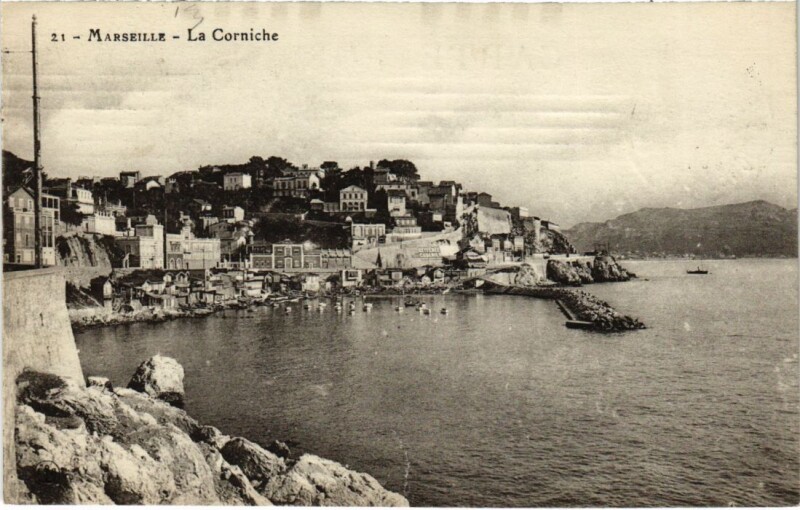 Carte postale ancienne Marseille La Corniche à Marseille