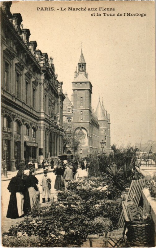 Carte postale ancienne Paris Petits Metiers Marche aux Fleurs
