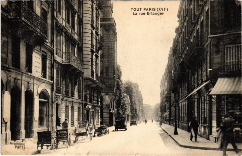 Carte postale ancienne La rue Erlanger à Paris 16e