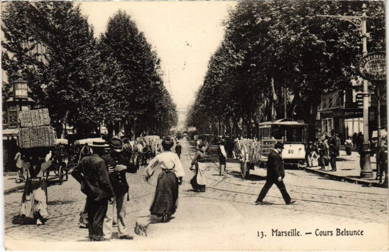 Carte postale ancienne Marseille Cours Belsunce à Marseille