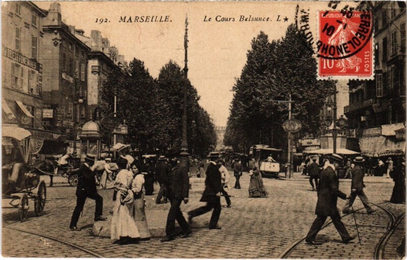 Carte postale ancienne Marseille Le Cours Belsunce à Marseille