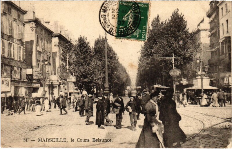 Carte postale ancienne Marseille Le Cours Belsunce à Marseille