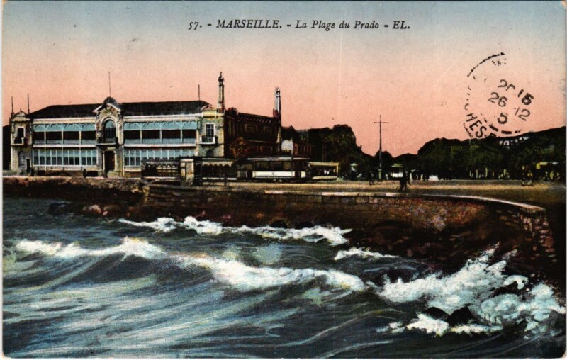 Carte postale ancienne Marseille La Plage du Prado à Marseille