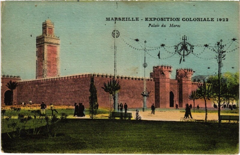 Carte postale ancienne Marseille Exposition Coloniale - Palais du Maroc à Marseille