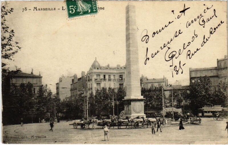 Carte postale ancienne La place Castellane à Marseille 6e Arrondissement