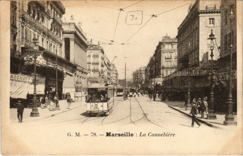 Carte postale ancienne Marseille La Cannebiere à Marseille