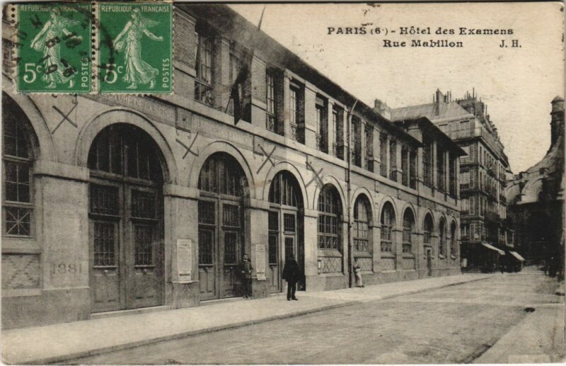 Carte postale ancienne Paris 6e rue Mabillon Hotel des Examens à Paris 6e
