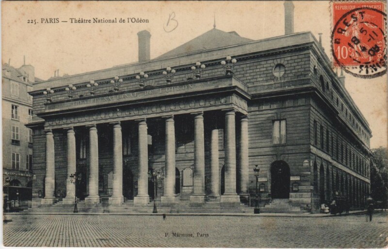 Carte postale ancienne Paris 6e Théatre de l'Odéon à Paris 6e