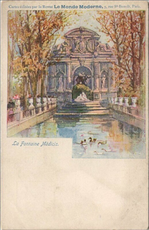 Carte postale ancienne Paris 6e Fontaine Médicis