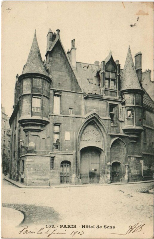 Carte postale ancienne Paris 4e Hotel de Sens