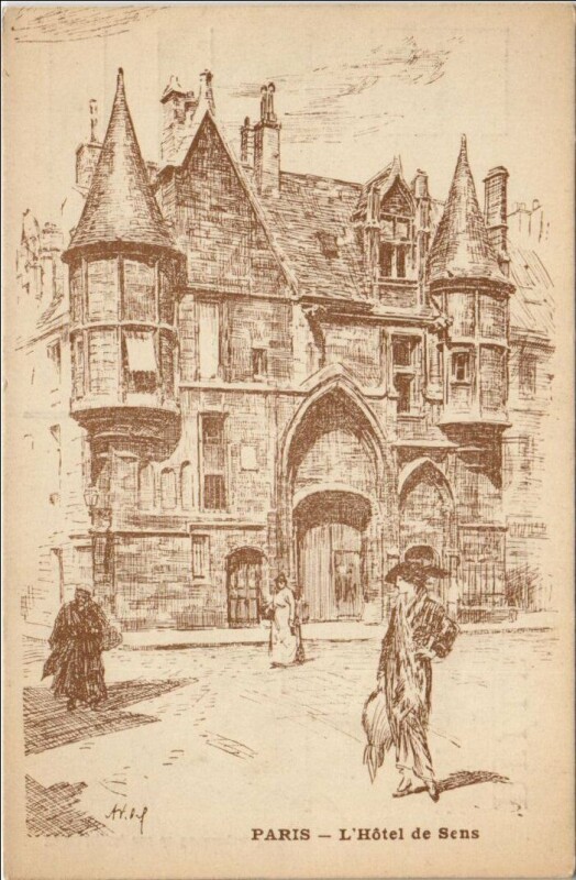 Carte postale ancienne Paris 4e Hotel de Sens