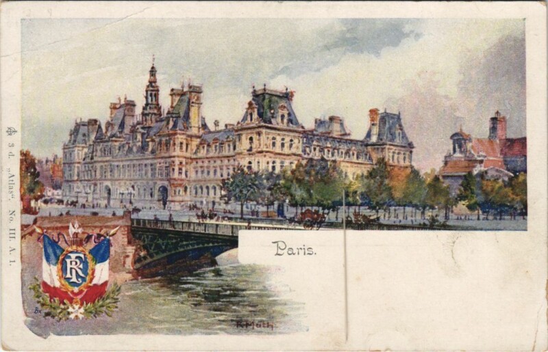 Carte postale ancienne Paris 4e Hotel de Ville