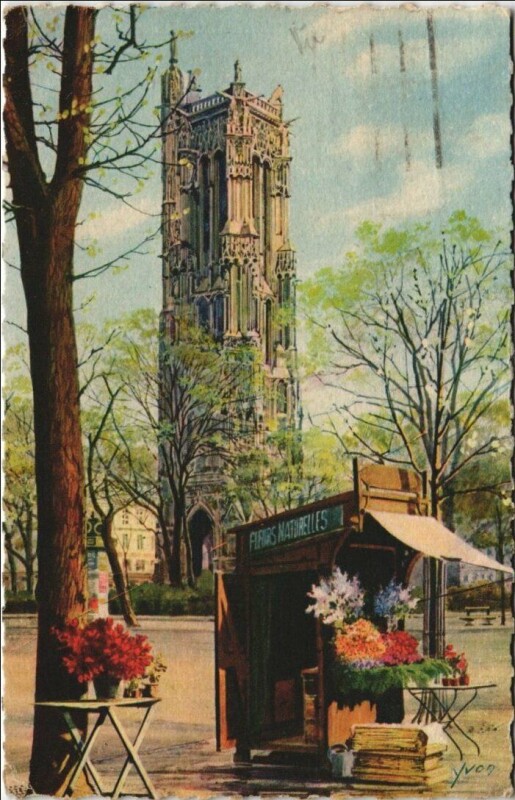 Carte postale ancienne Paris 4e Tour Saint-Jacques