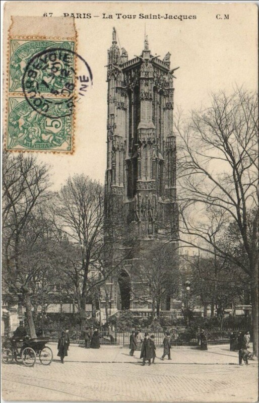 Carte postale ancienne Paris 4e Tour Saint-Jacques