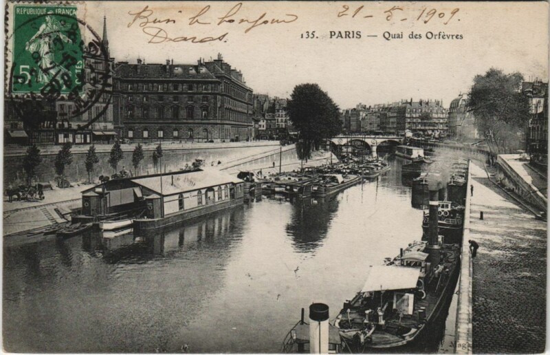 Carte postale ancienne Paris 4e Quai des Orfevres
