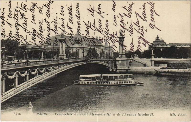 Carte postale ancienne Paris 7e Pont Alexandre Iii