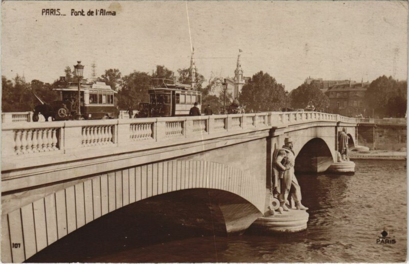 Carte postale ancienne Paris 7e Pont de l'Alma