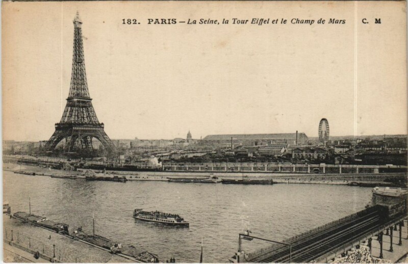Carte postale ancienne Paris 7e La Seine Tour Eiffel