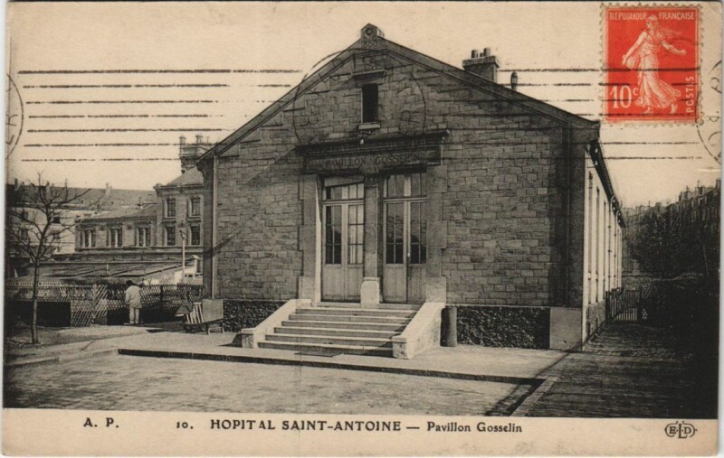 Carte postale ancienne Paris 12e Hopital Saint-Antoine Pavillon Gosselin