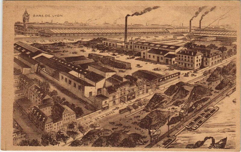 Carte postale ancienne Paris 12e Quai de la Rapée Usine